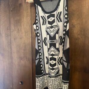 Geometric Black and Gray Mini Dress